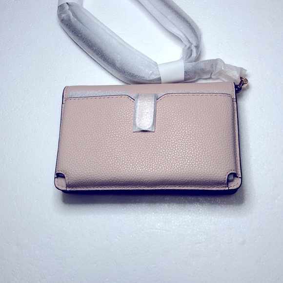 🌸 NWT MICHAEL KORS MOTT PEBBLE PHONE CROSSBODY SHOULDER BAG PINK SOFT - Picture 2 of 6